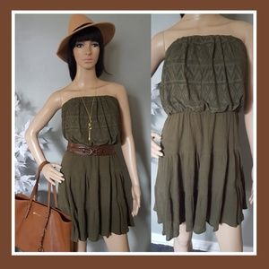 Olive Strapless Dress